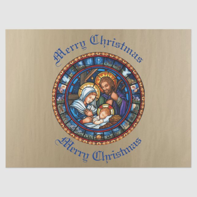 Weihnachten Traditionelle Krippe Seidenpapier (Vorderseite)