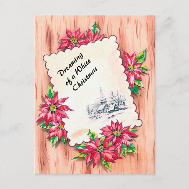 Weihnachten, Träumen von Weiß Feiertagspostkarte (Vorderseite)