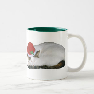 Weihnachten träumt Katzen-Nickerchen-Tasse Zweifarbige Tasse