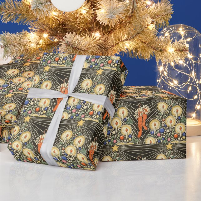 Weihnachten, Tree mit Kerzen und ein Star Geschenkpapier (Feiertage)