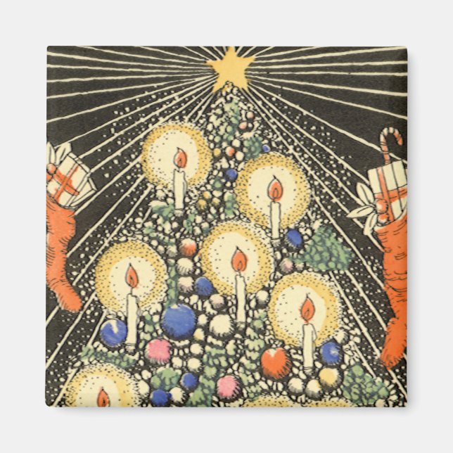 Weihnachten, Tree mit Kerzen und ein Star Magnet (Vorne)
