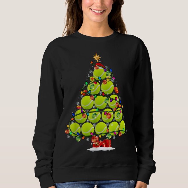 Weihnachten-Tree-Tennis Weihnachten Sweatshirt (Vorderseite)