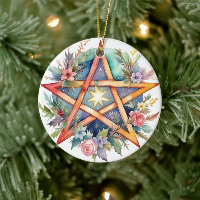 Weihnachten Tree Winter Solstice Blumenstrauß Wicc Keramik Ornament (Baum)