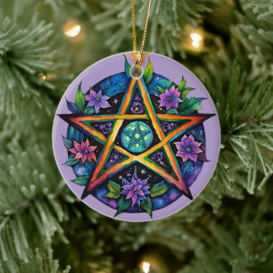 Weihnachten Tree Winter Solstice Blumenstrauß Wicc Keramik Ornament