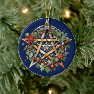 Weihnachten Tree Winter Solstice Holly Wicca Penta Keramik Ornament