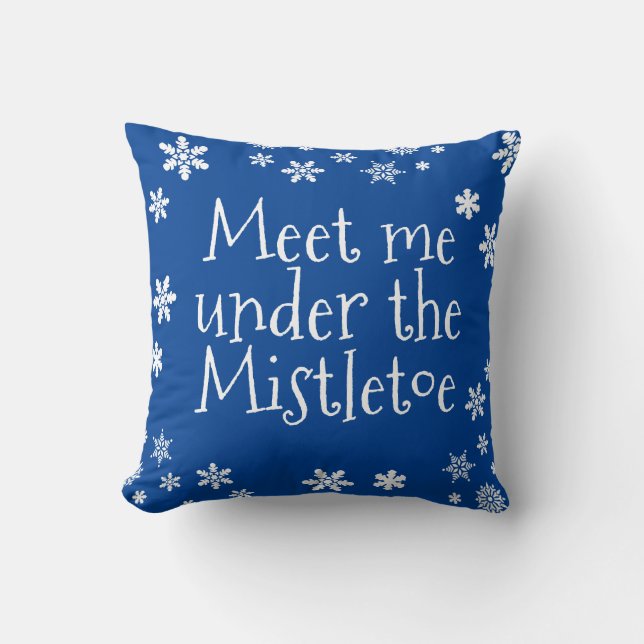 Weihnachten trifft mich unter dem Mistletoe Green Kissen (Vorderseite)