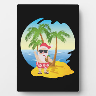 Weihnachten Tropical Beach Funny Santa Claus Fotoplatte