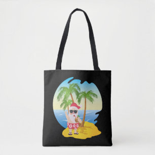 Weihnachten Tropical Beach Funny Santa Claus Tasche
