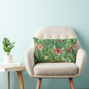 Weihnachten Tropisch Hawaiianisches Leaf Blüte Lendenkissen