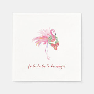 Weihnachten Tropischer Rosa Flamingo Serviette