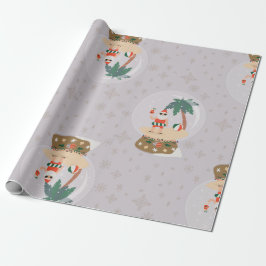 Weihnachten Tropischer Sommer Schneeglobe santa Geschenkpapier