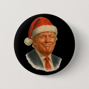 Weihnachten Trump Gesicht Santa Lustiges Xmas Meme Button