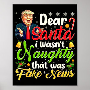 Weihnachten Trump Lieber Santa Falsche Nachrichten Poster