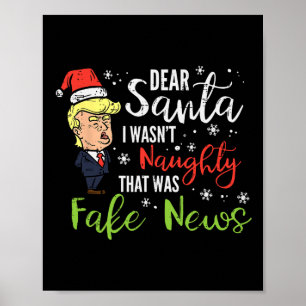 Weihnachten Trump Lieber Santa Falsche Nachrichten Poster