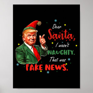 Weihnachten Trump Lieber Santa Falsche Nachrichten Poster