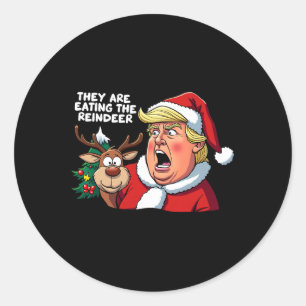 Weihnachten Trump Weihnachtsmann Sie essen die Rüc Runder Aufkleber