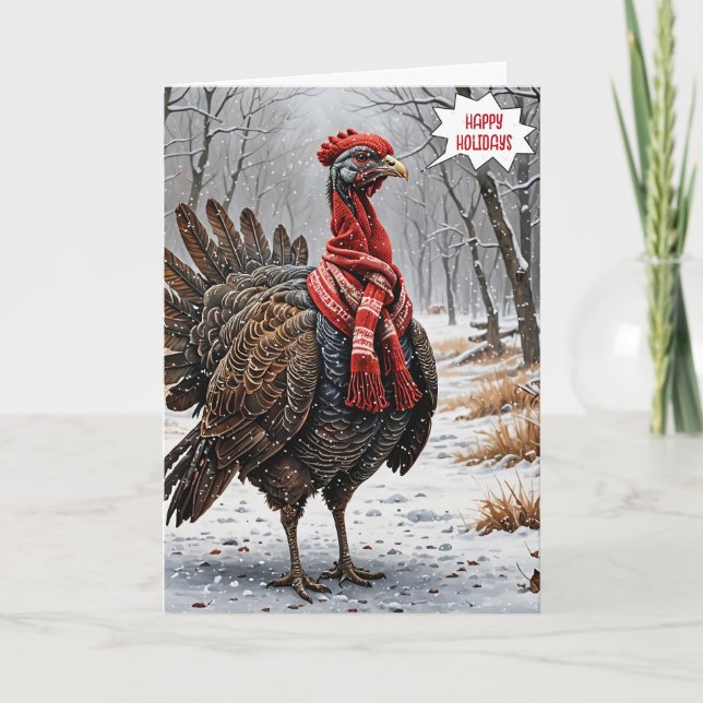 Weihnachten Türkei mit rotem Scarf Karte (Vorderseite)