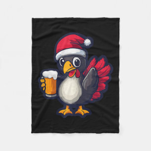 Weihnachten Türkei Tier mit Bier Comic Fleecedecke