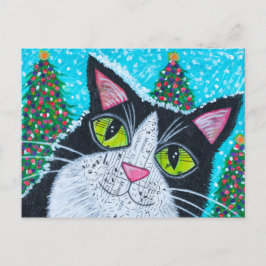 Weihnachten Tuxedo Cat Postkarte