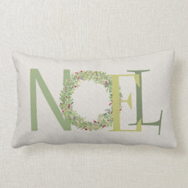 WEIHNACHTEN-Typografie mit Weihnachtswreath Lendenkissen