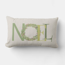 WEIHNACHTEN-Typografie mit Weihnachtswreath Lendenkissen