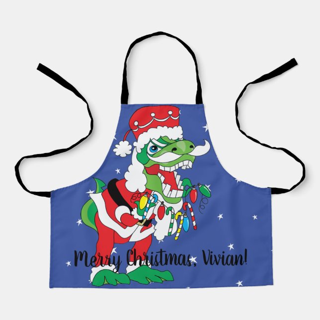 Weihnachten TySantaSaurus Schürze (Vorderseite)