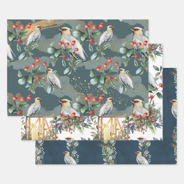 Weihnachten über den Bird and Lantern Geschenkpapier Set (Set)