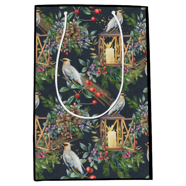 Weihnachten über den Bird and Lantern Mittlere Geschenktüte (Vorderseite)