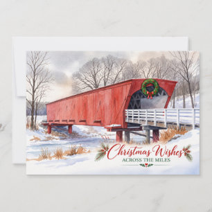 Weihnachten über die Meilen rote überdachte Brücke