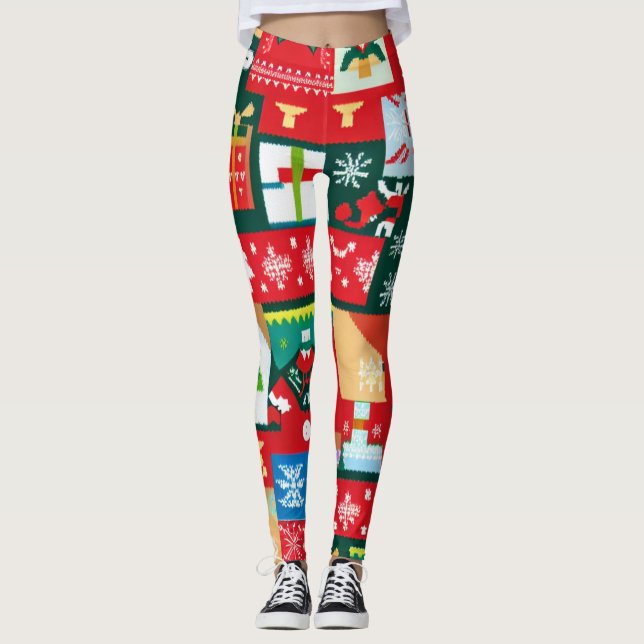 Weihnachten Ugly Sweater 1 Leggings (Vorderseite)