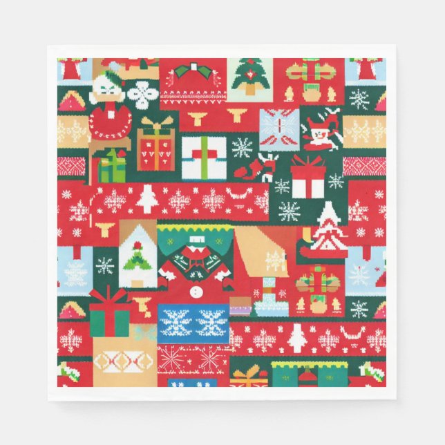 Weihnachten Ugly Sweater 1 Serviette (Vorderseite)