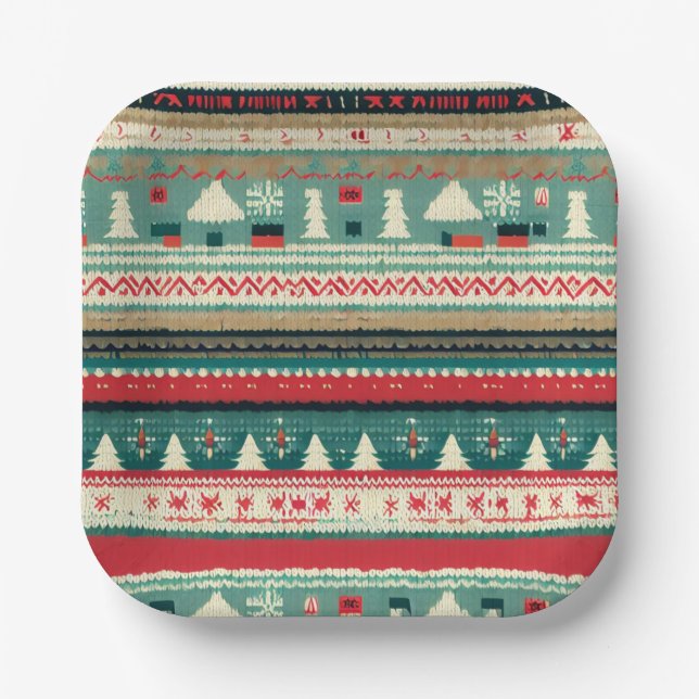 Weihnachten Ugly Sweater 3 Pappteller (Vorderseite)