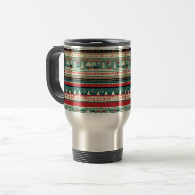 Weihnachten Ugly Sweater 3 Reisebecher (Vorderseite Links)