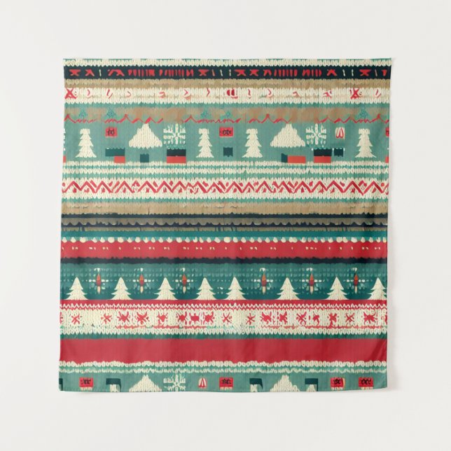 Weihnachten Ugly Sweater 3 Wandteppich (Vorderseite)