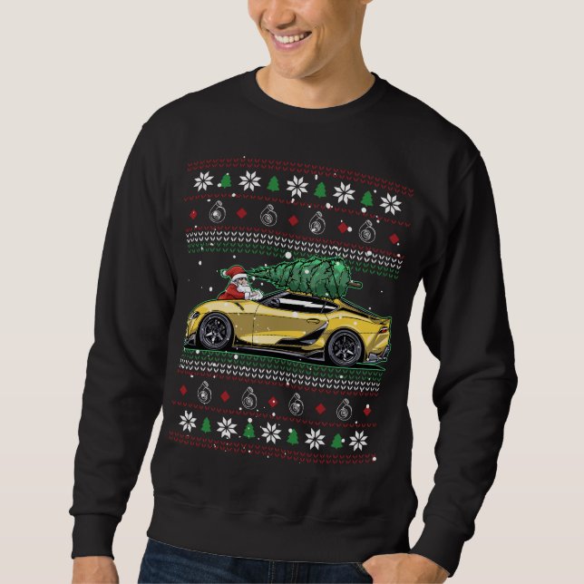 Weihnachten Ugly Toyota Supra A90! Bestes Auto-Typ Sweatshirt (Vorderseite)