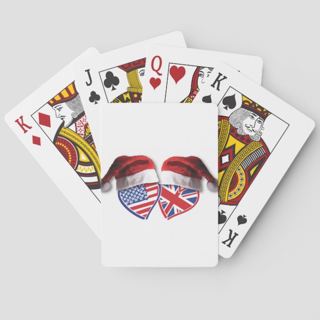 Weihnachten UK USA Patriotic Heats Spielkarten (Rückseite)