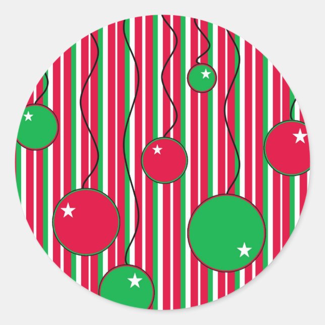 Weihnachten Umschlag Aufkleber: Moderne Pizzas Runder Aufkleber (Vorderseite)
