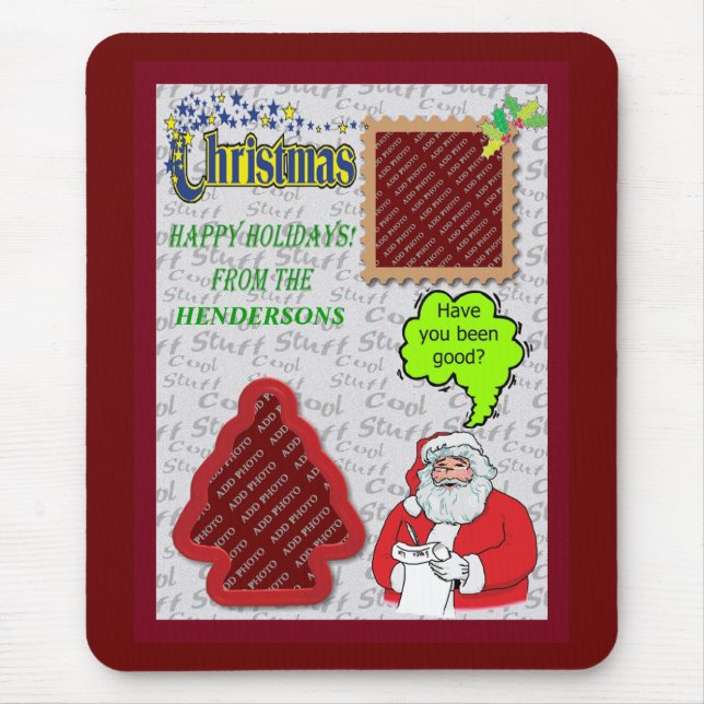 Weihnachten und Bäume Fotos hinzufügen Mousepad (Vorne)