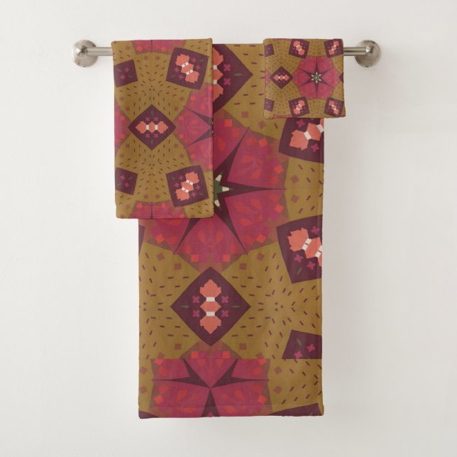 Weihnachten und Bordeaux Badhandtuch Set (Insitu)