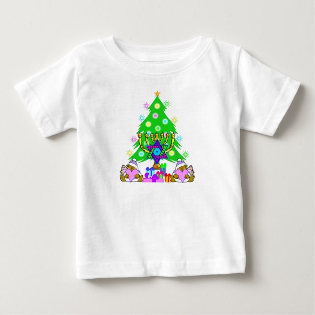 Weihnachten und Chanukah Baby T-shirt (Vorderseite)