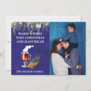 Weihnachten und Chanukka-Fotovorlage mit warmen Wü