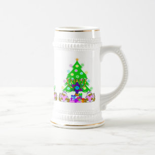 Weihnachten und Chanukka zusammen Bierglas