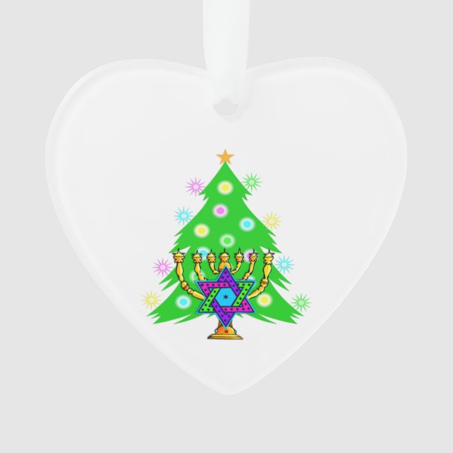 Weihnachten und Chanukka zwischen Ornament (Vorderseite)