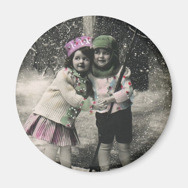 Weihnachten und die besten Freunde des Skis Magnet (Vorne)
