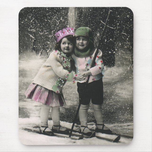 Weihnachten und die besten Freunde des Skis Mousepad (Vorne)