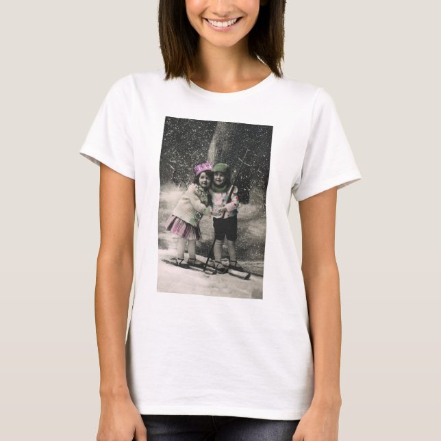 Weihnachten und die besten Freunde des Skis T-Shirt (Vorderseite)