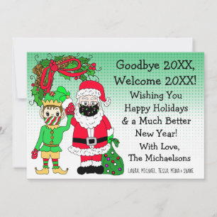 Weihnachten und Elf in Facemaskars Weihnachten Karte