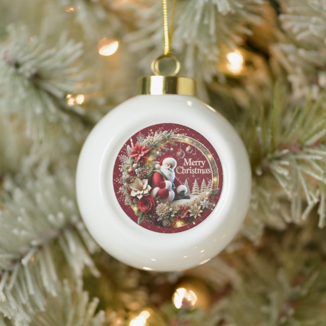 Weihnachten und Feierliche Weihnachten Keramik Kugel-Ornament (Baum)