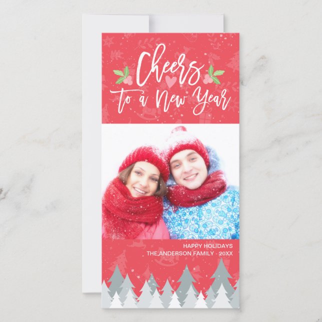 Weihnachten und Feiern zum Neujahrsgrüßen-Foto (Vorderseite)