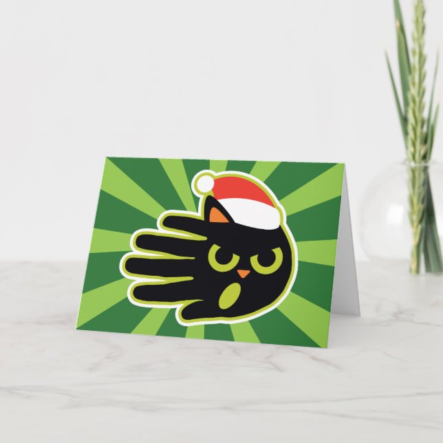 Weihnachten und Feiertag Katze Santa Milch und Kek (Vorderseite)